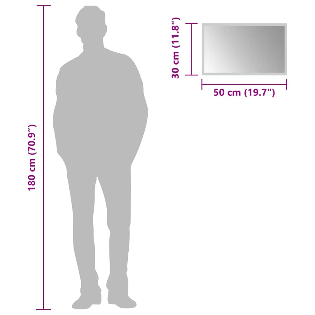 Specchio da Bagno con Luci LED 50x30 cm