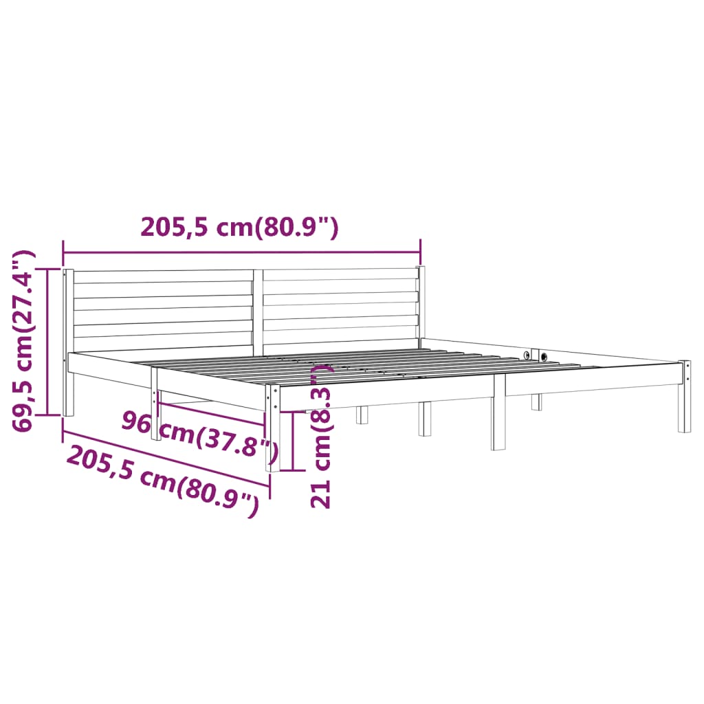 Giroletto in Legno Massello di Pino 200x200 cm Grigio | homemem39