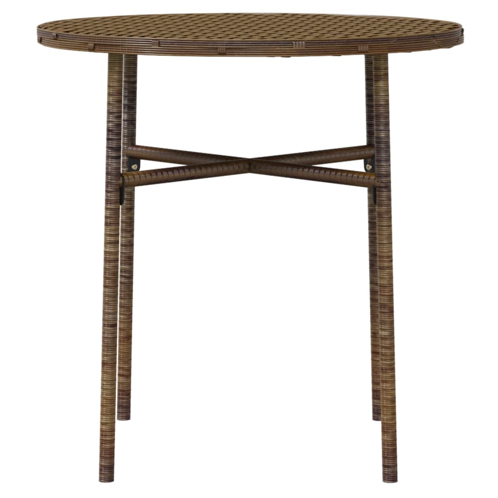 3-piece Garden Dining Furniture Set in Brown Polyrattan