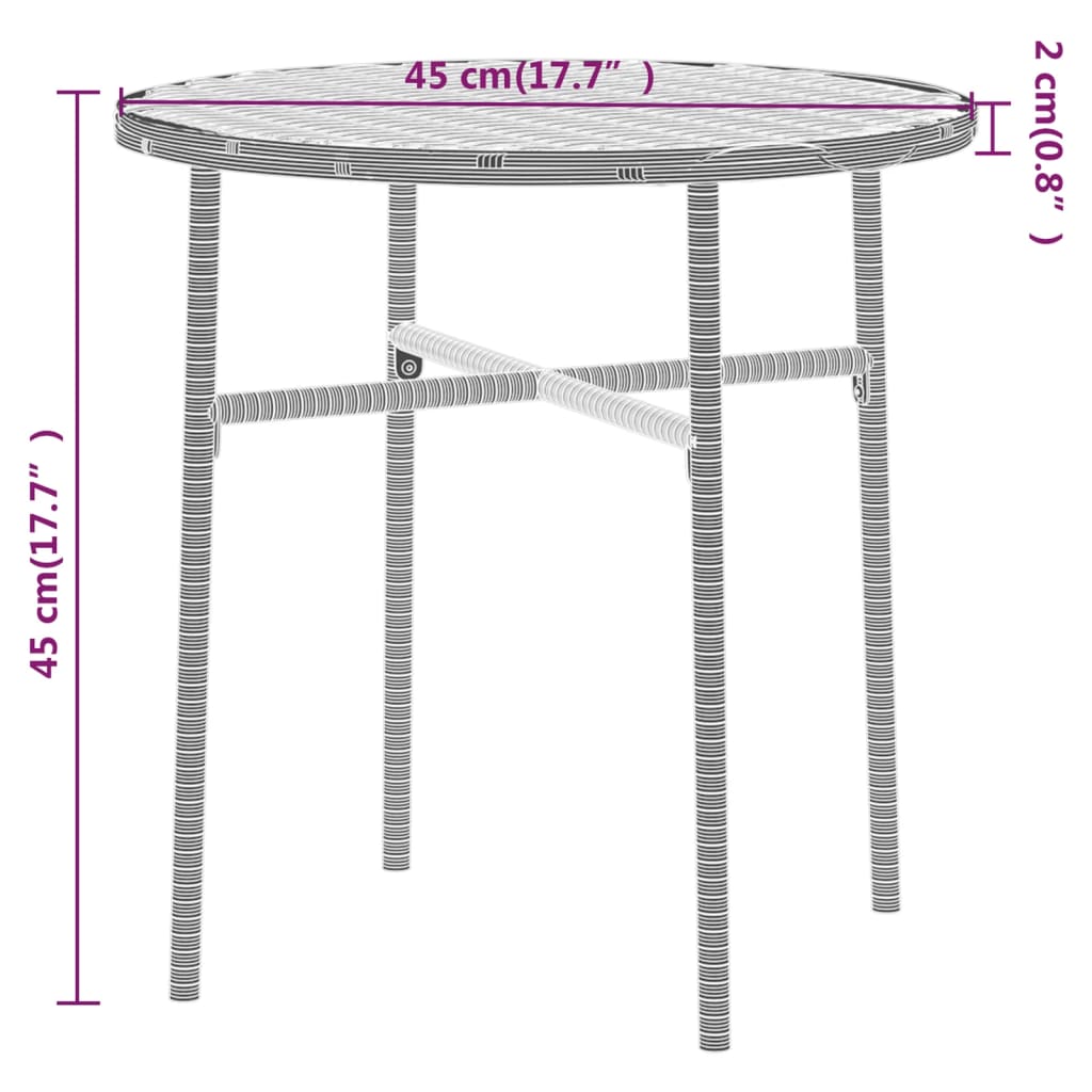 Set Mobili da Pranzo per Giardino 3 pz Polyrattan Nero | homemem39