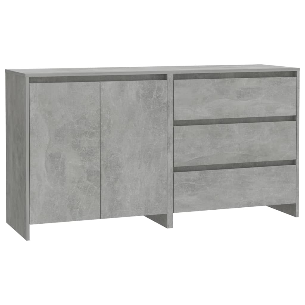 Credenze 2 pz Grigio Cemento in Legno Multistrato