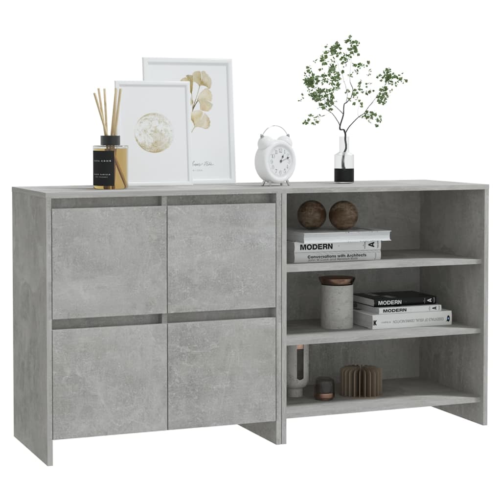 Credenze 2 pz Grigio Cemento in Legno Multistrato