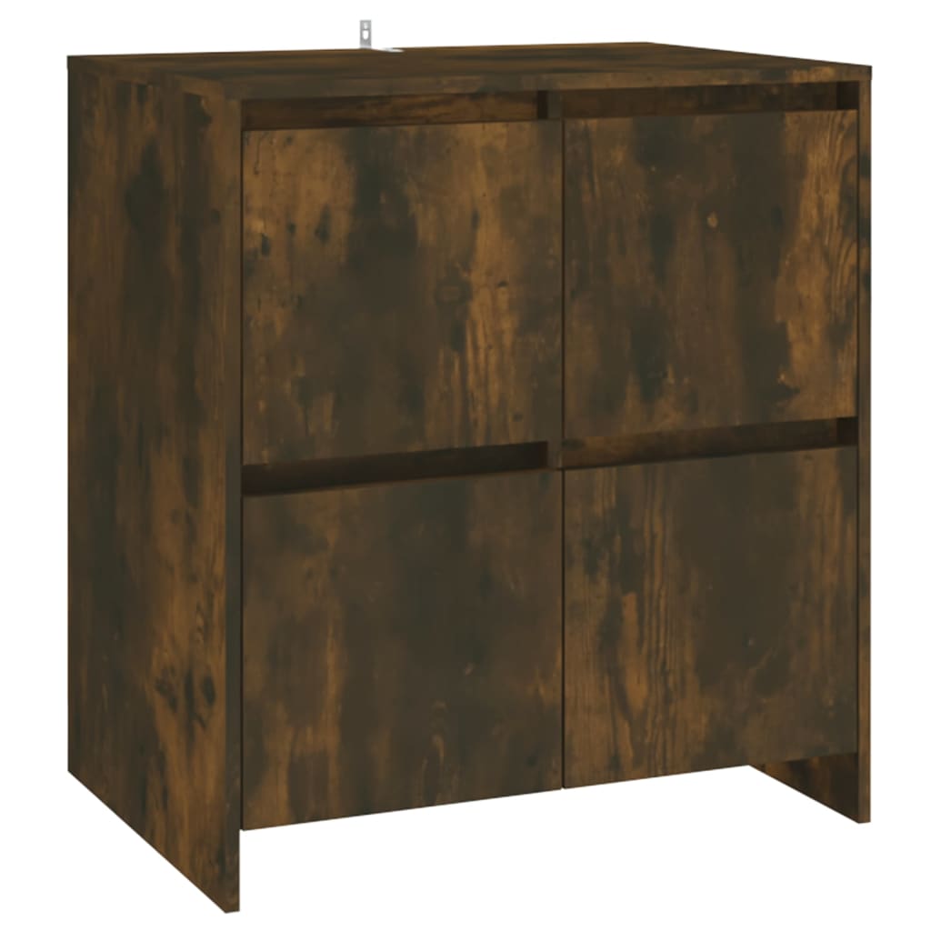 Credenze 2 pz Rovere Fumo in Legno Multistrato