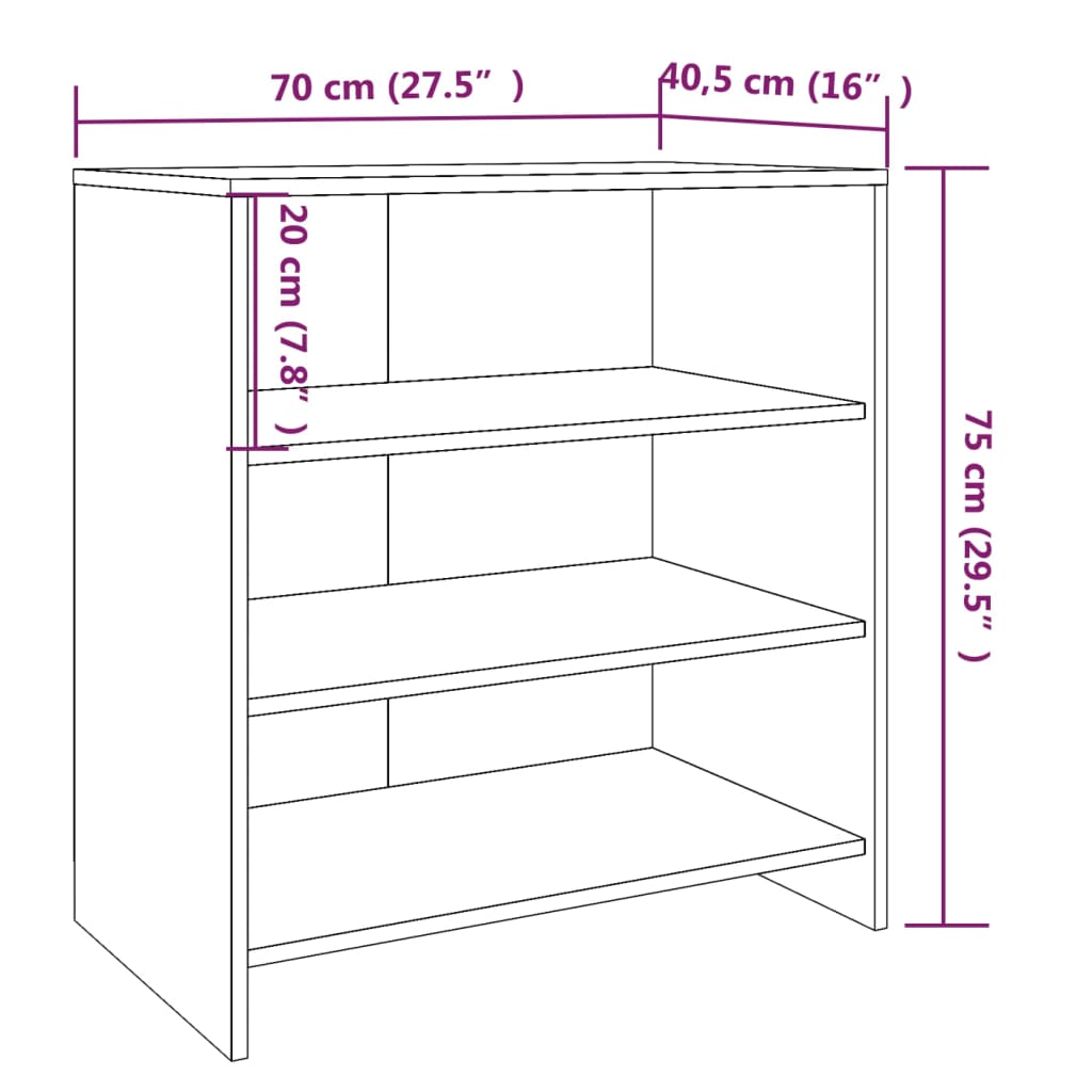 Credenze 2 pz Rovere Fumo in Legno Multistrato