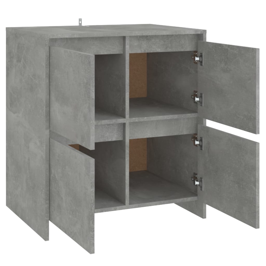 Credenze 2 pz Grigio Cemento 70x41x75 cm in Legno Multistrato - homemem39