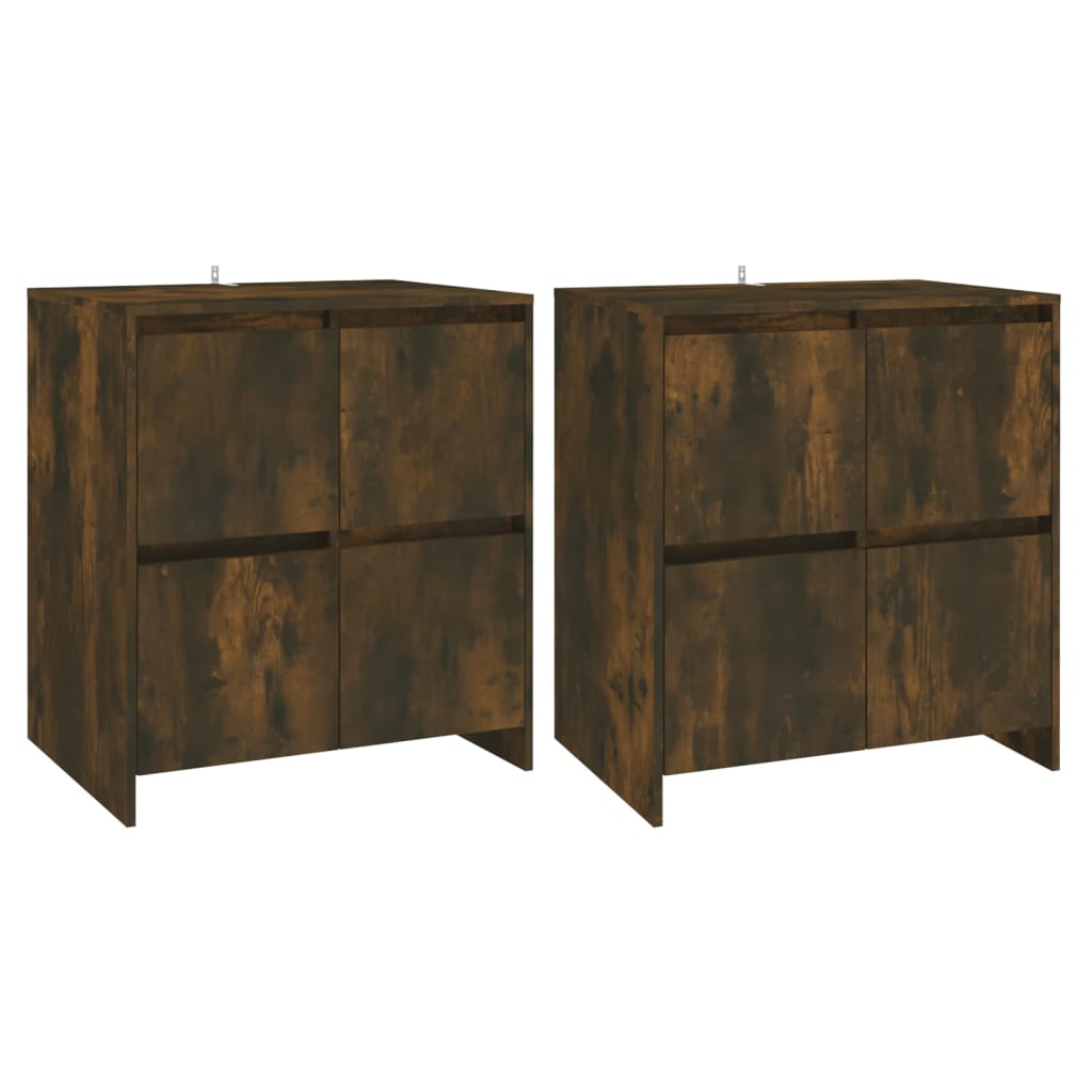 Credenze 2 pz Rovere Fumo 70x41x75 cm in Legno Multistrato - homemem39