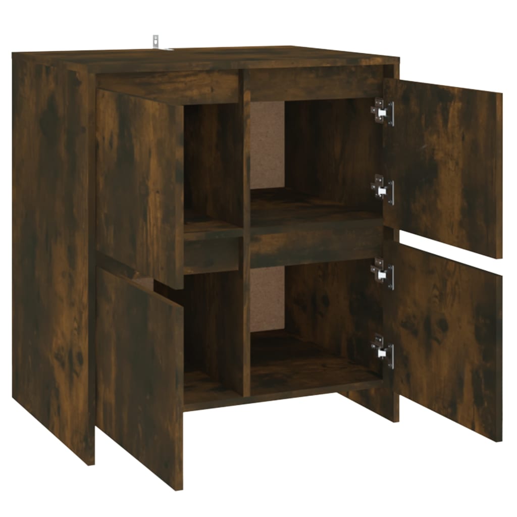 Credenze 2 pz Rovere Fumo 70x41x75 cm in Legno Multistrato - homemem39