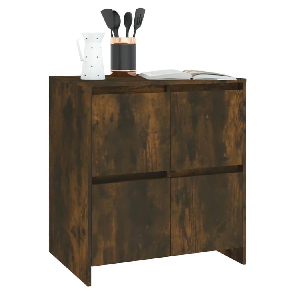 Credenze 2 pz Rovere Fumo 70x41x75 cm in Legno Multistrato - homemem39