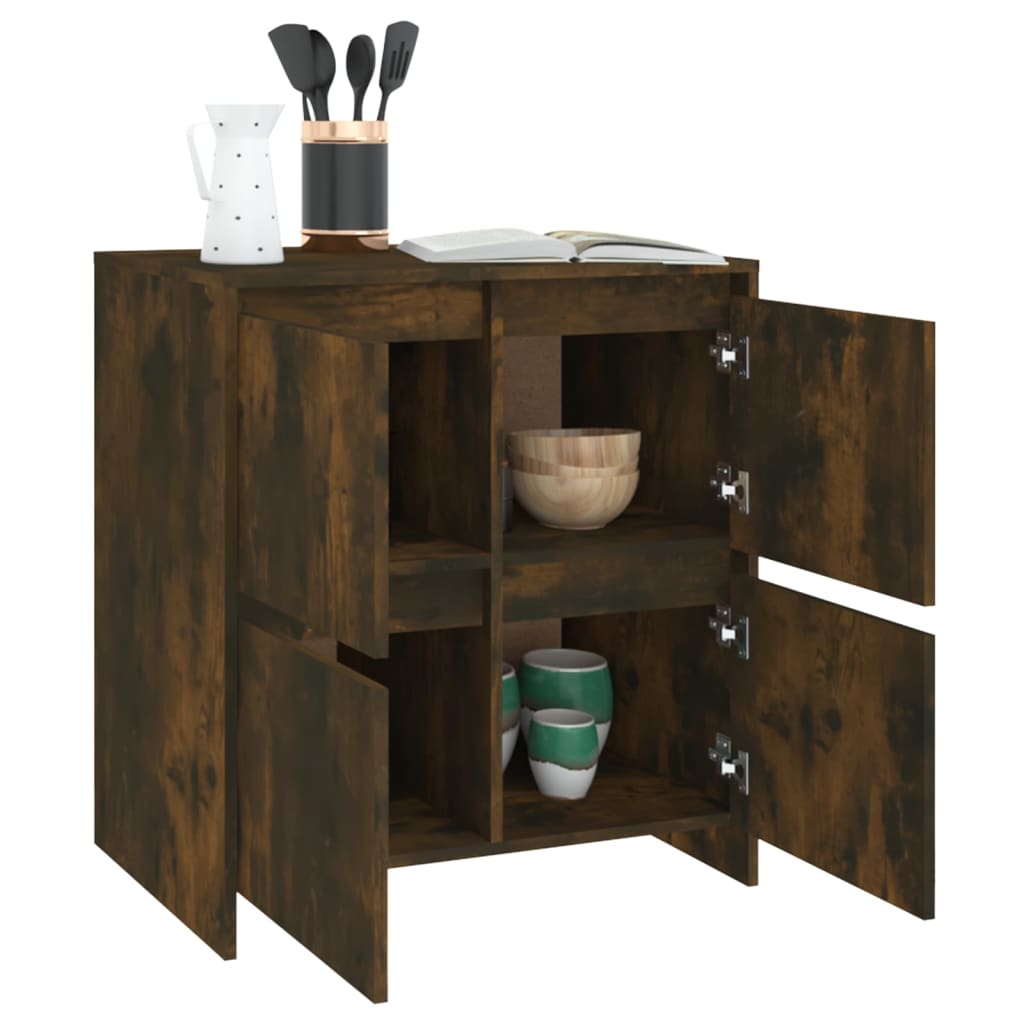 Credenze 2 pz Rovere Fumo 70x41x75 cm in Legno Multistrato - homemem39