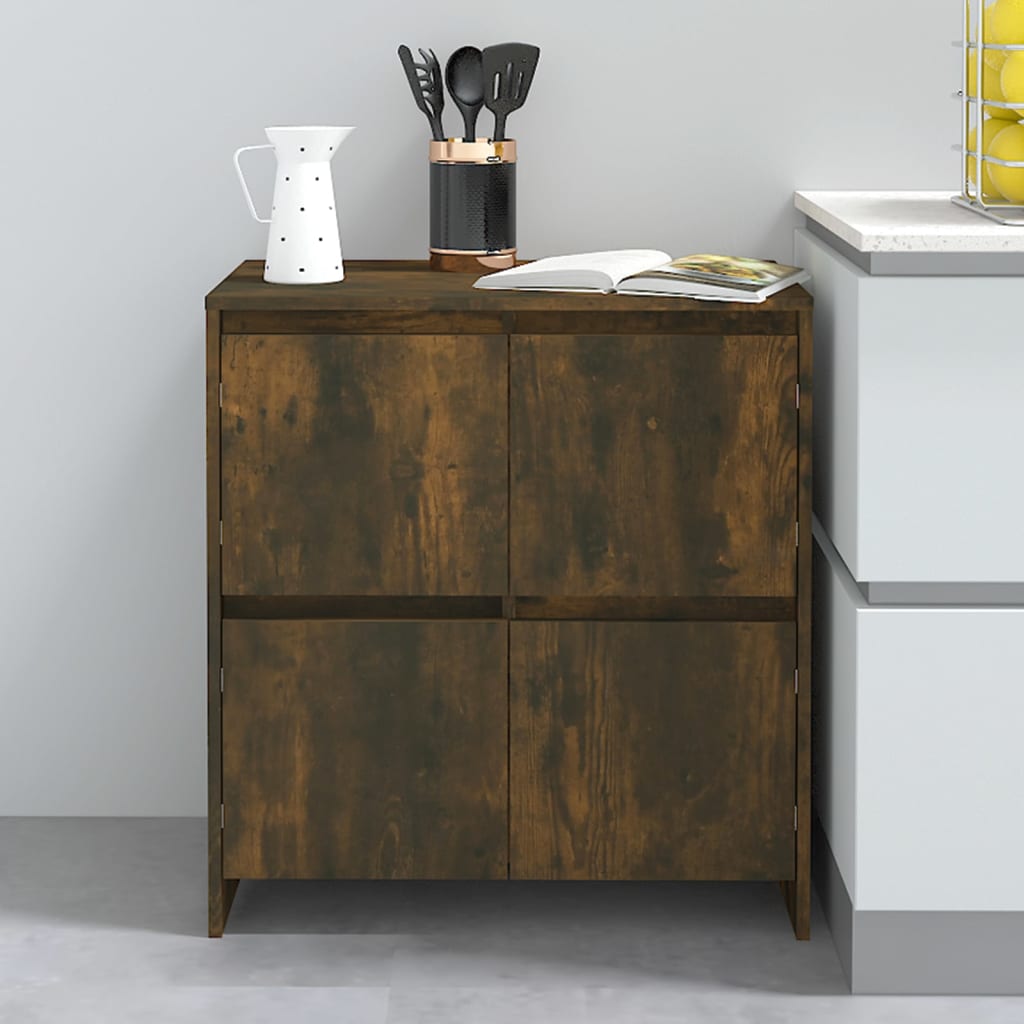 Credenze 2 pz Rovere Fumo 70x41x75 cm in Legno Multistrato - homemem39