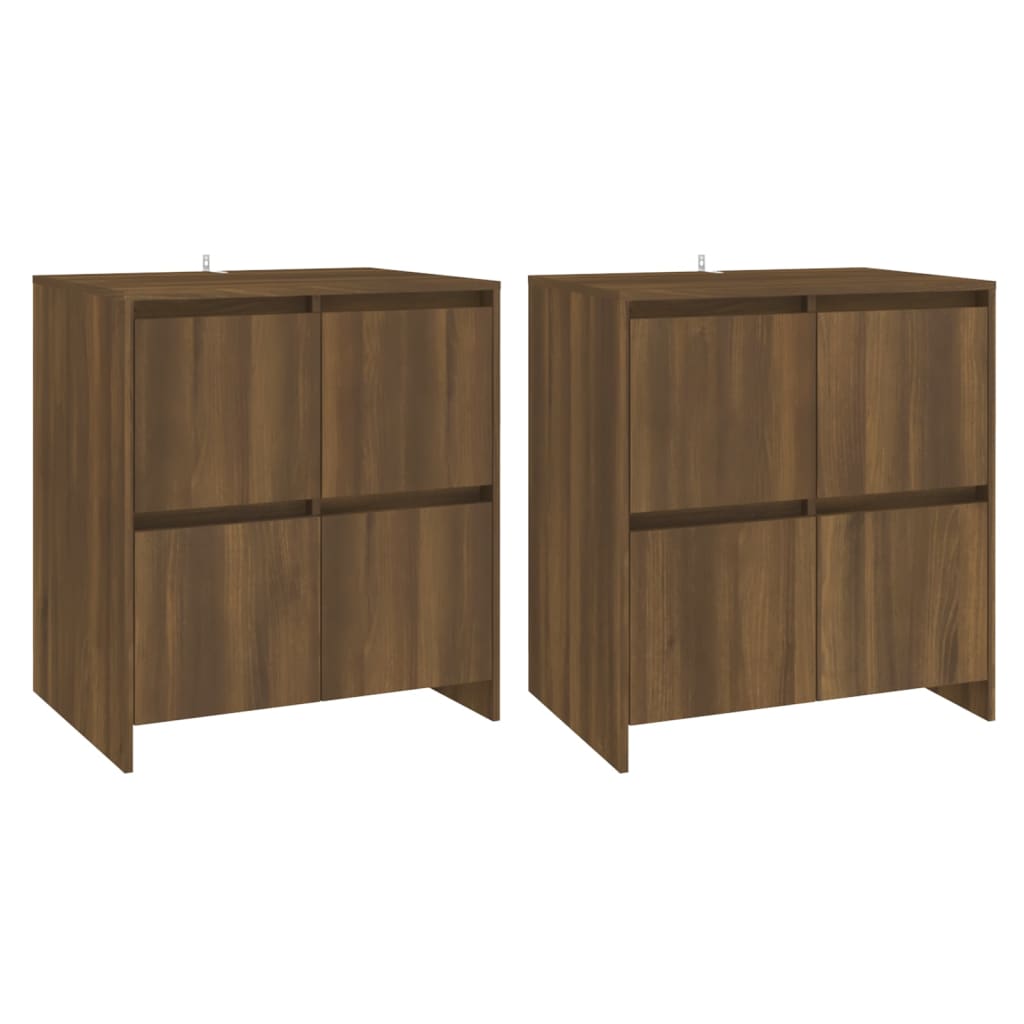 Credenze 2 pz Rovere Marrone 70x41x75 cm in Legno Multistrato - homemem39