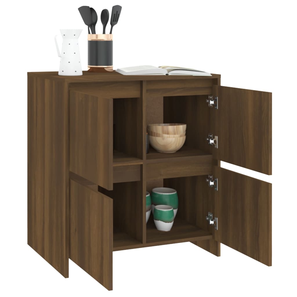 Credenze 2 pz Rovere Marrone 70x41x75 cm in Legno Multistrato - homemem39