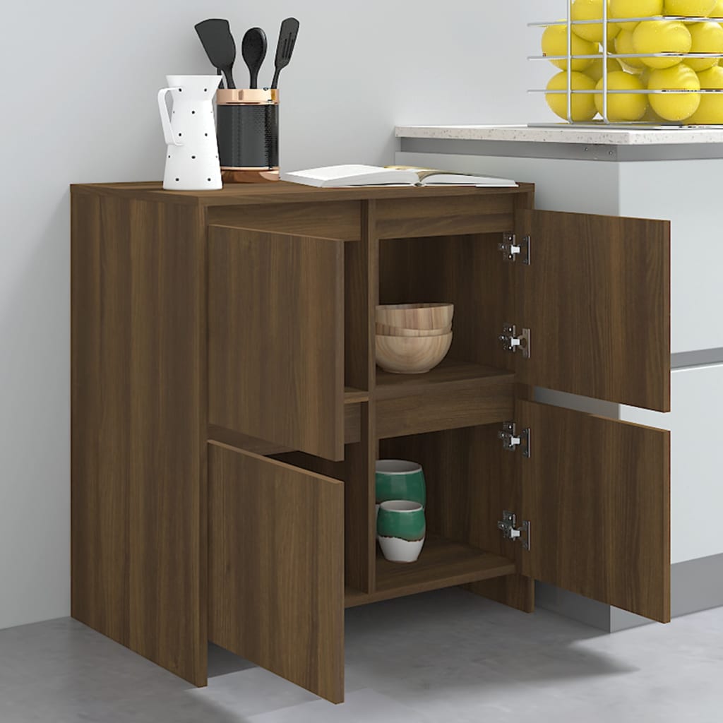 Credenze 2 pz Rovere Marrone 70x41x75 cm in Legno Multistrato - homemem39