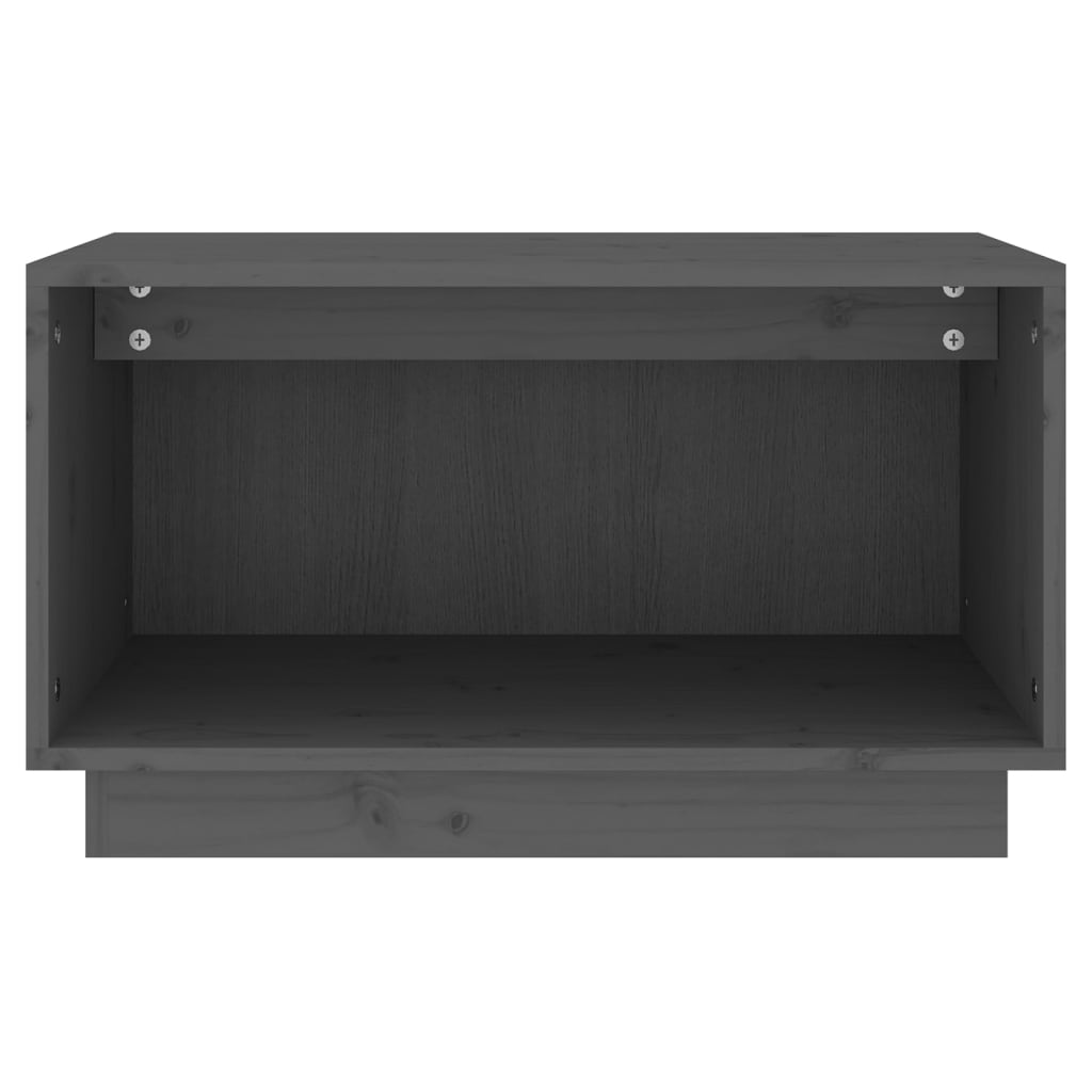 Mobile Porta TV Grigio 60x35x35 cm in Legno Massello di Pino - homemem39