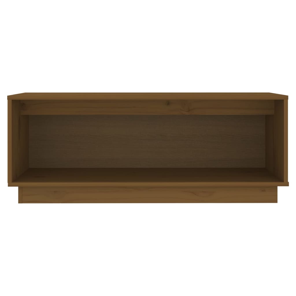 Mobile Porta TV Ambrato 90x35x35 cm in Legno Massello di Pino - homemem39