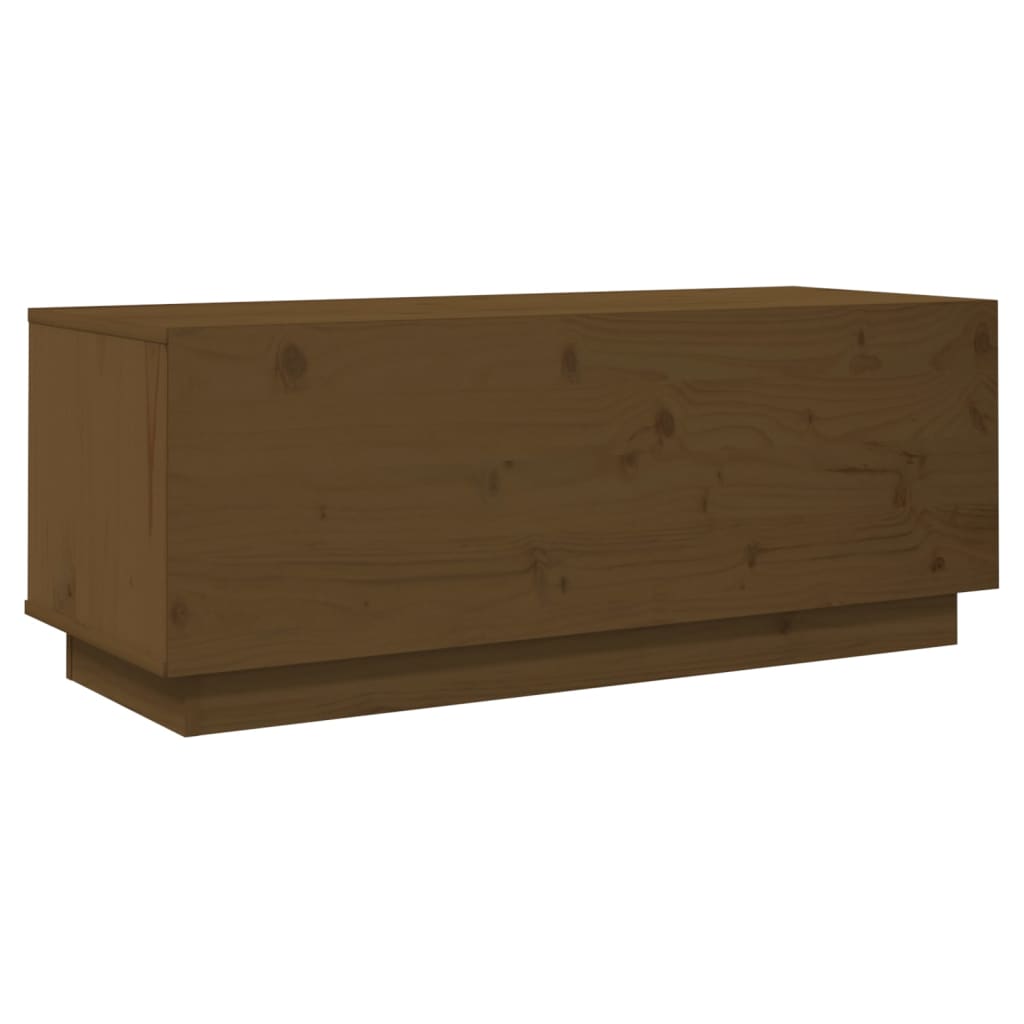 Mobile Porta TV Ambrato 90x35x35 cm in Legno Massello di Pino - homemem39
