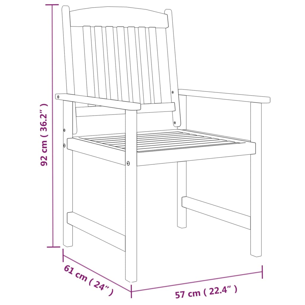 Set da Pranzo da Giardino 9 pz Legno Massello di Acacia Grigio | homemem39