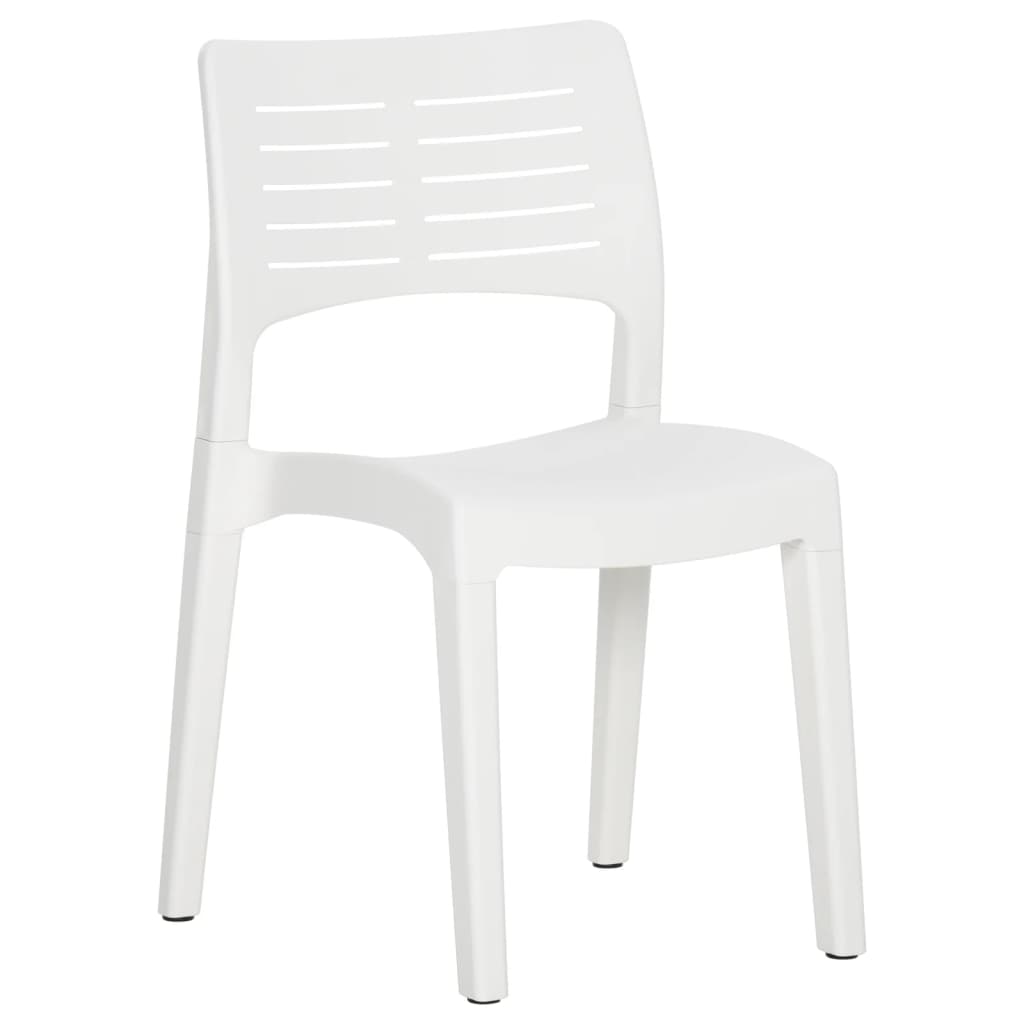 Sedie da Giardino 2 pz in Polipropilene Bianco - homemem39