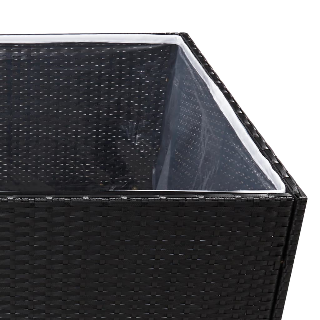 Fioriera da Giardino Nero 157x80x80 cm in Polyrattan - homemem39