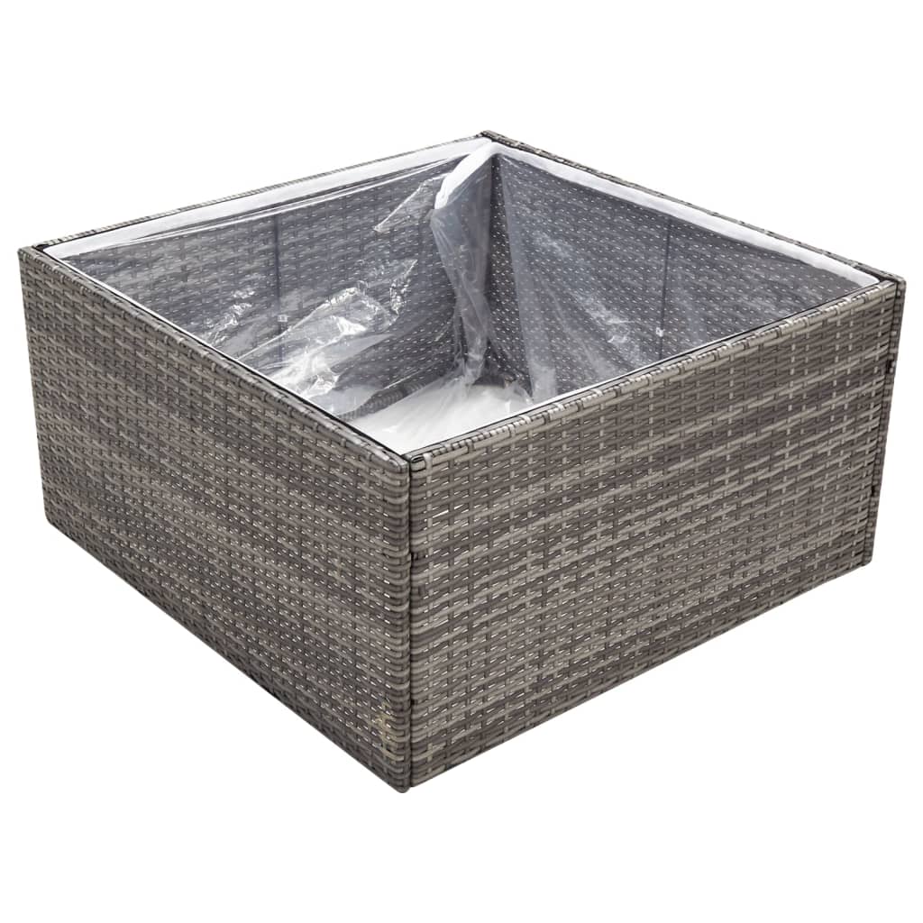 Fioriera da Giardino Grigia 80x80x40 cm in Polyrattan | homemem39