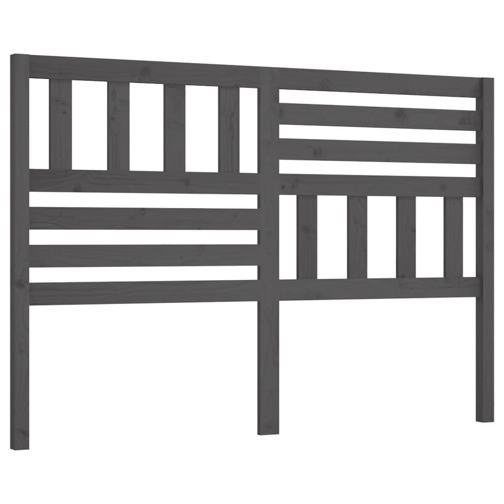 Gray Bed Headboard 146x4x100cm in Solid Pine Wood