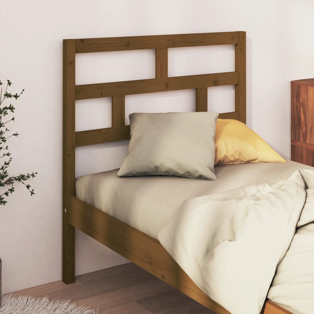 Testiera per Letto ambra 81x4x100 cm in Legno Massello di Pino - homemem39
