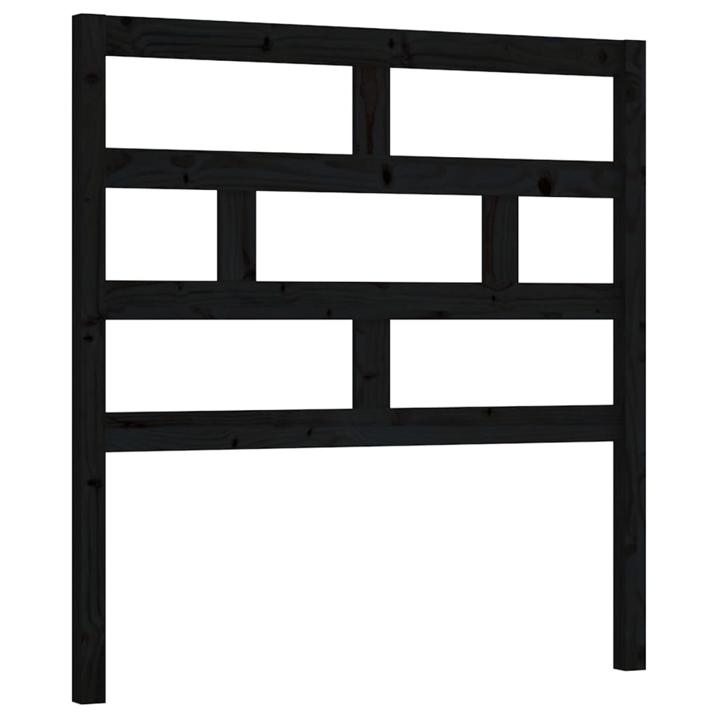 Testiera per Letto Nera 81x4x100 cm in Legno Massello di Pino - homemem39