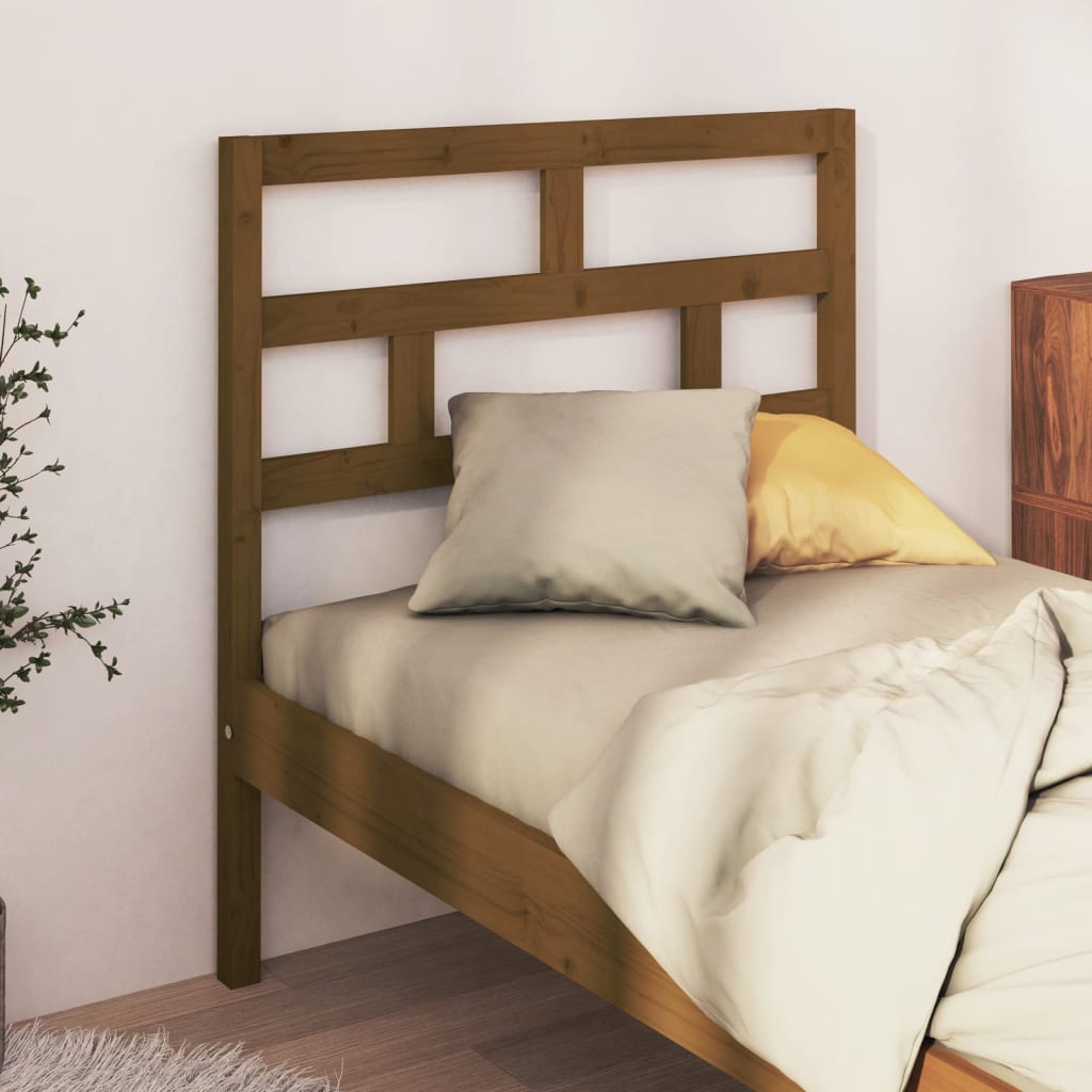 Testiera per Letto ambra 106x4x100 cm in Legno Massello di Pino - homemem39