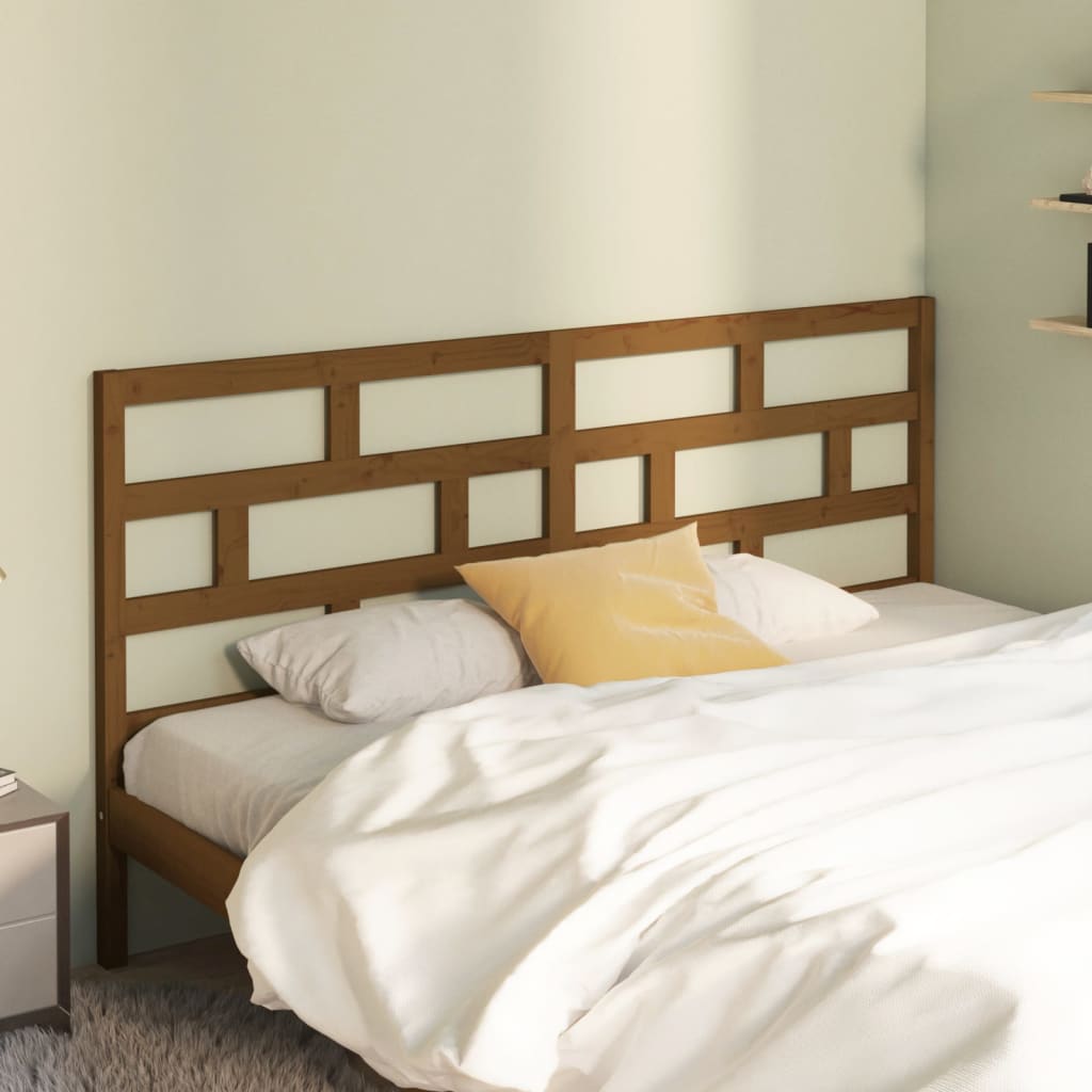 Testiera per Letto ambra 206x4x100 cm in Legno Massello di Pino - homemem39