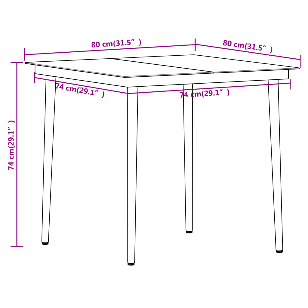 Set da Pranzo da Giardino 5 pz Nero | homemem39