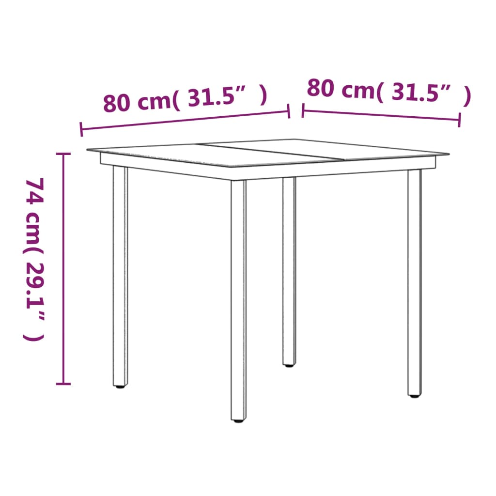 Set da Pranzo da Giardino 3 pz con Cuscini Nero | homemem39