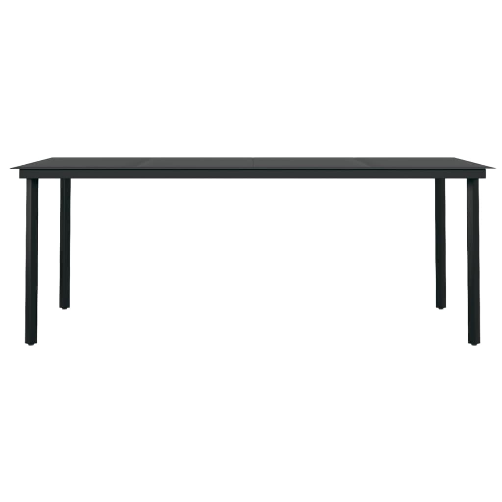 Set da Pranzo per Giardino 9 pz con Cuscini Grigio e Nero - homemem39