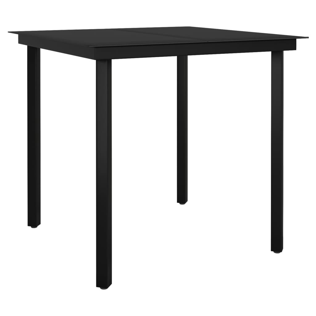 Set da Pranzo da Giardino 3 pz con Cuscini Nero - homemem39
