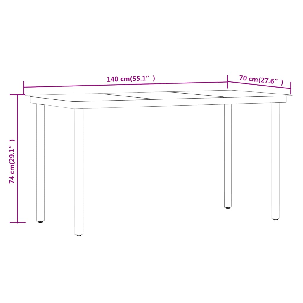 Set da Pranzo da Giardino 7 pz con Cuscini Beige - homemem39