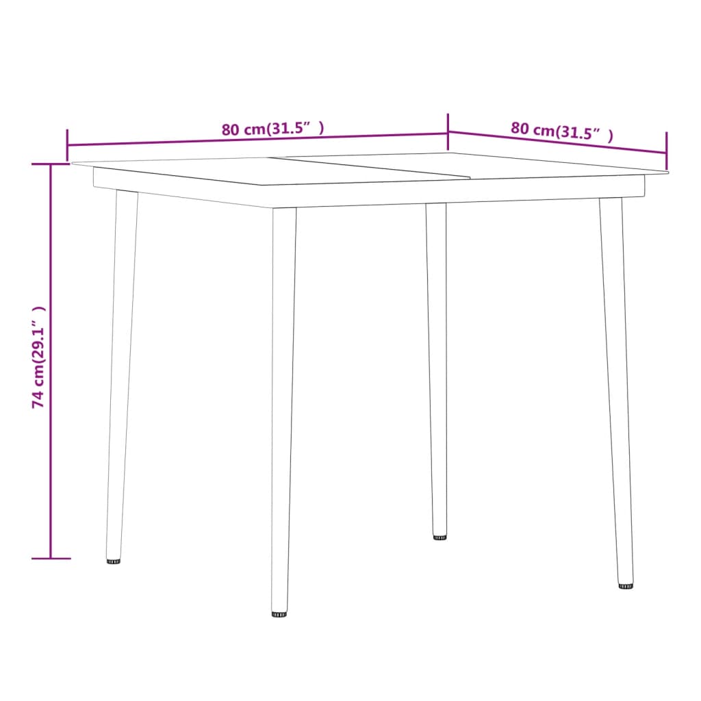 Set da Pranzo da Giardino 5 pz con Cuscini Nero - homemem39