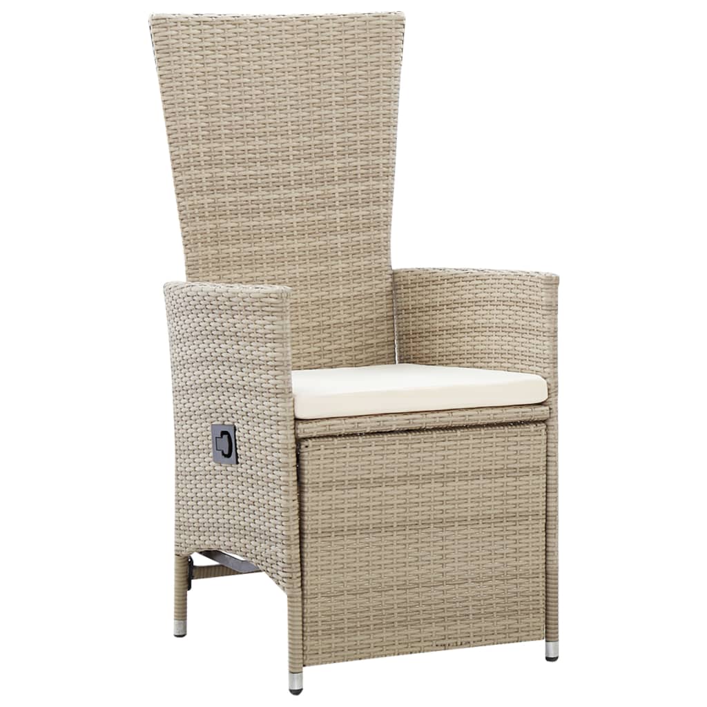 Set da Pranzo da Giardino 7 pz con Cuscini Beige - homemem39