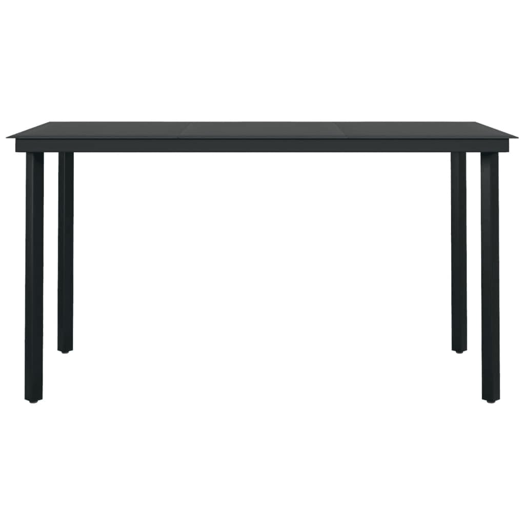 Set da Pranzo da Giardino 7 pz con Cuscini Nero | homemem39