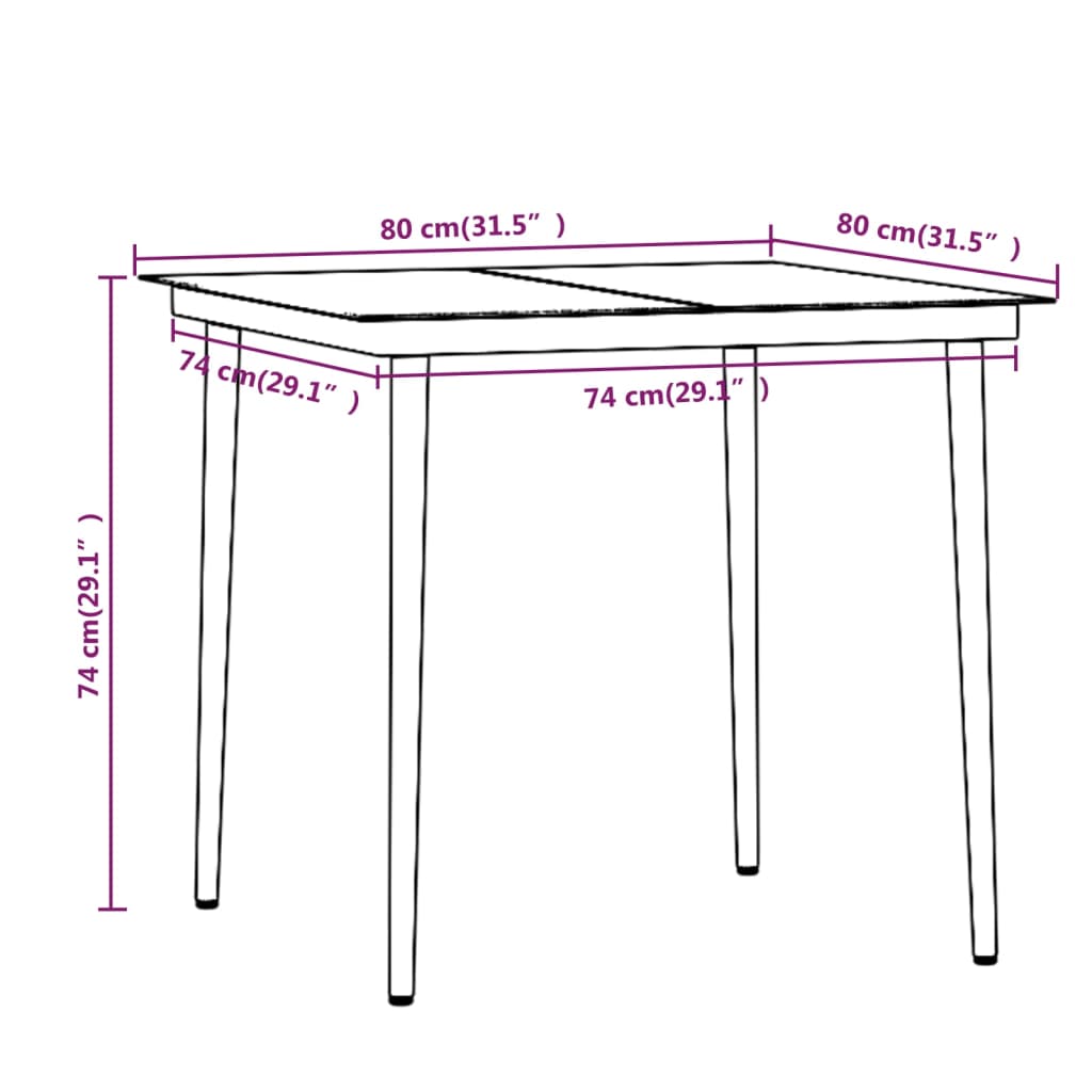 Set da Pranzo da Giardino 5 pz con Cuscini Marrone | homemem39