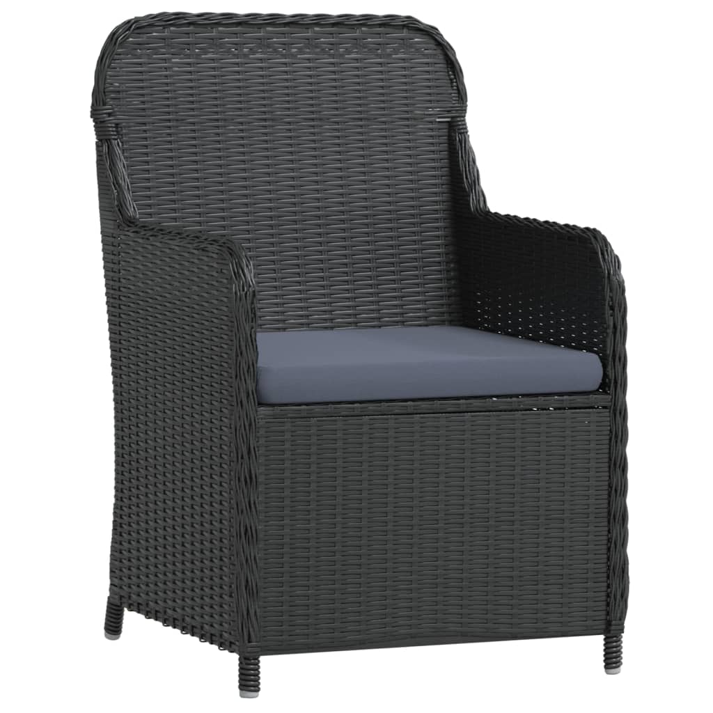 Set da Pranzo da Giardino 9 pz con Cuscini Nero - homemem39
