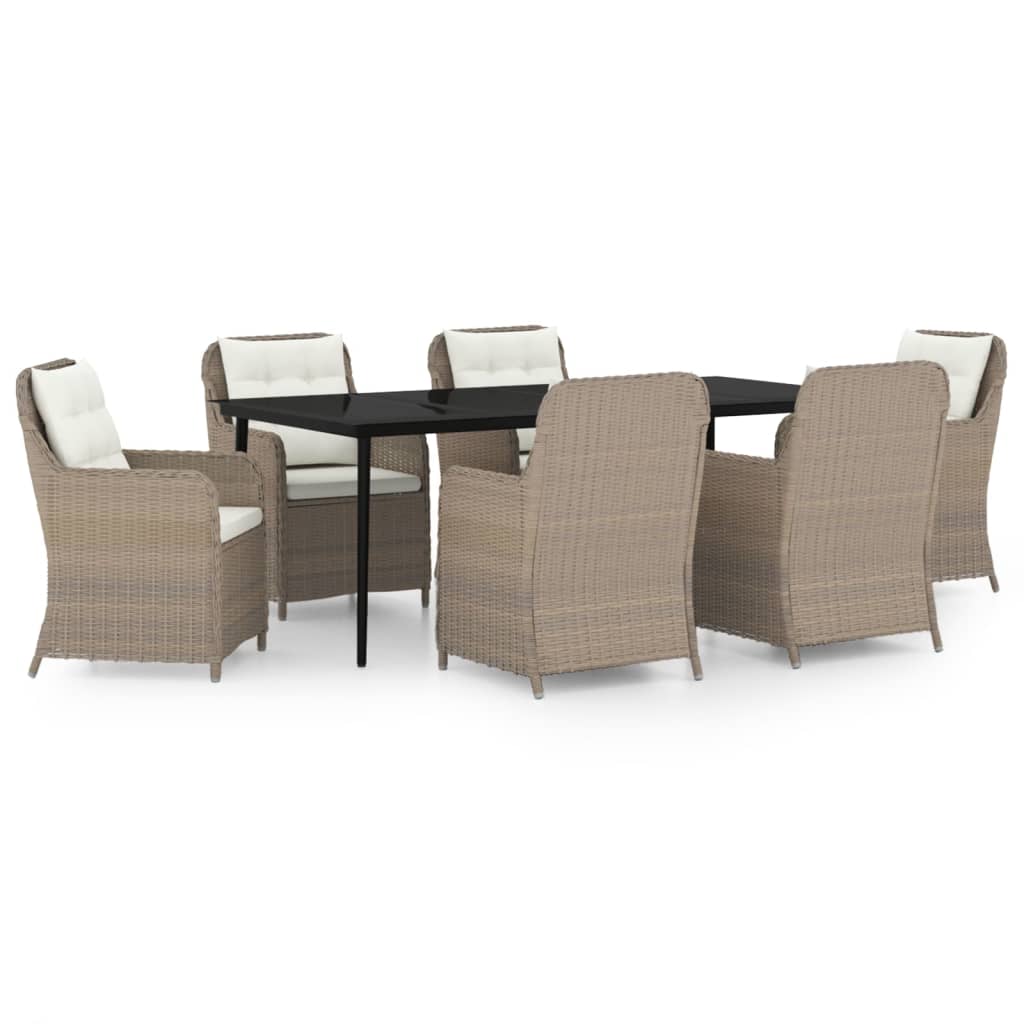 Set da Pranzo da Giardino 7 pz Marrone - homemem39
