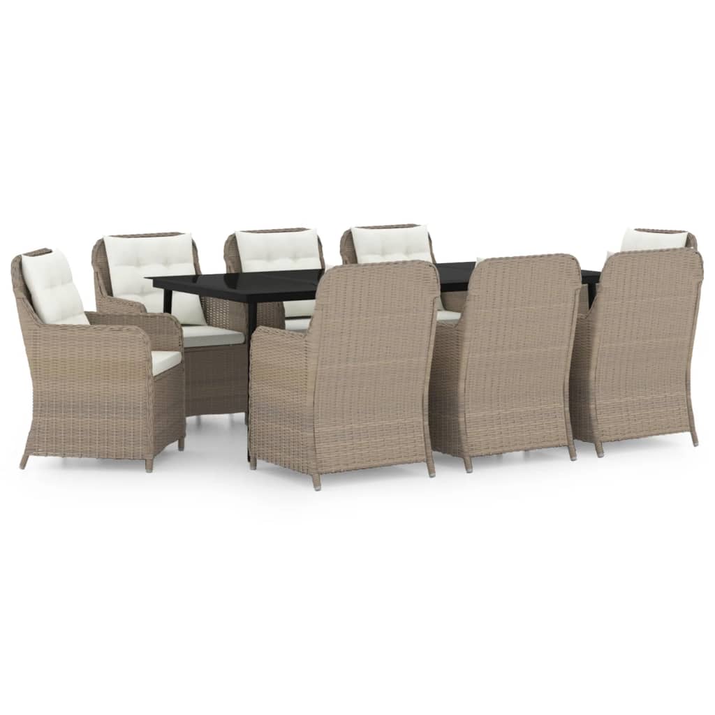 Set da Pranzo da Giardino 9 pz Marrone - homemem39