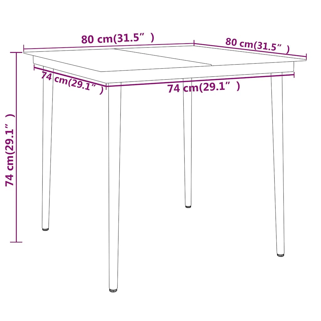 Set Mobili da Pranzo per Giardino 3 pz Grigio | homemem39