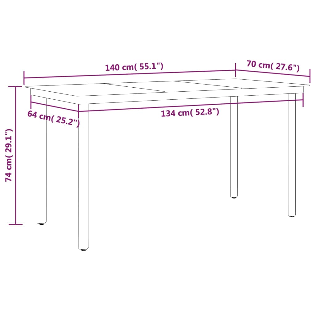 Set da Pranzo da Giardino 5 pz Nero | homemem39