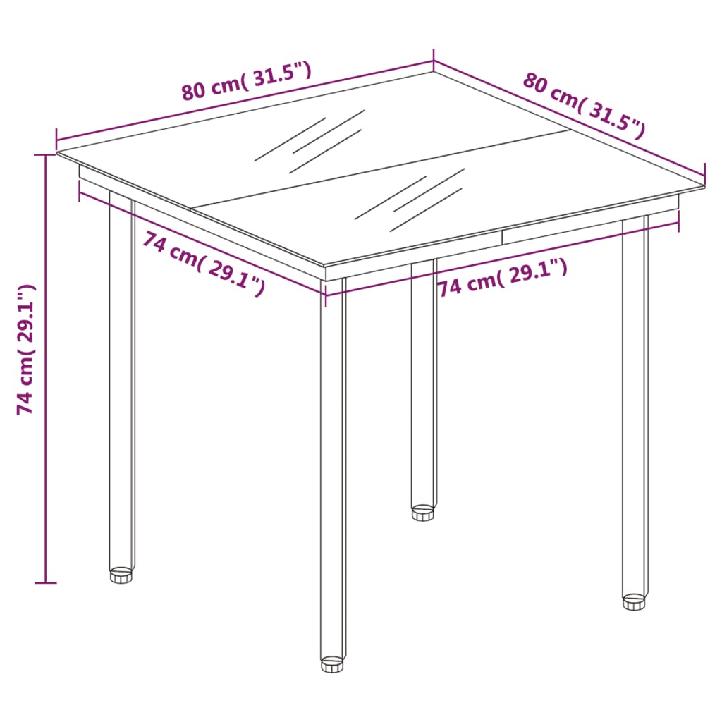 Set da Pranzo da Giardino 5 pz Grigio Scuro | homemem39