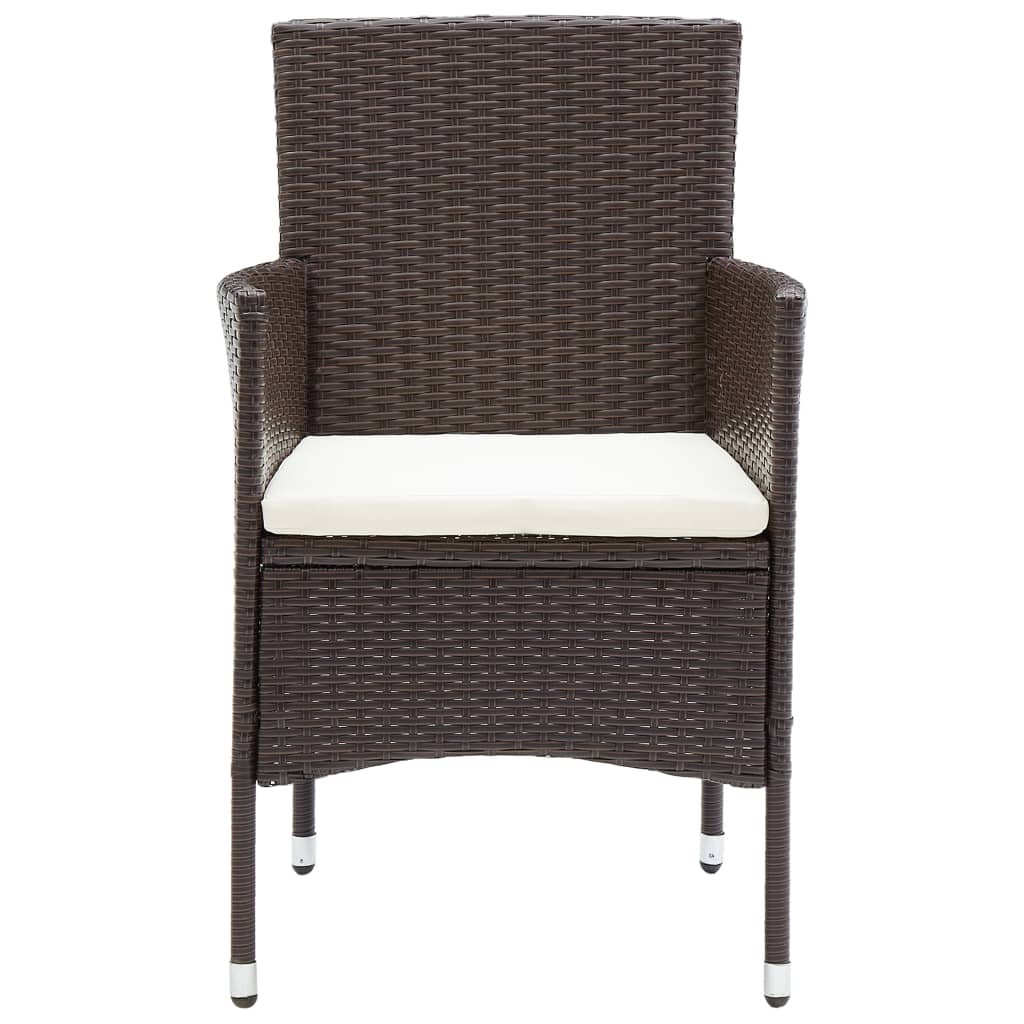 Sedie da Pranzo per Giardino 4 pz in Polyrattan Marrone - homemem39