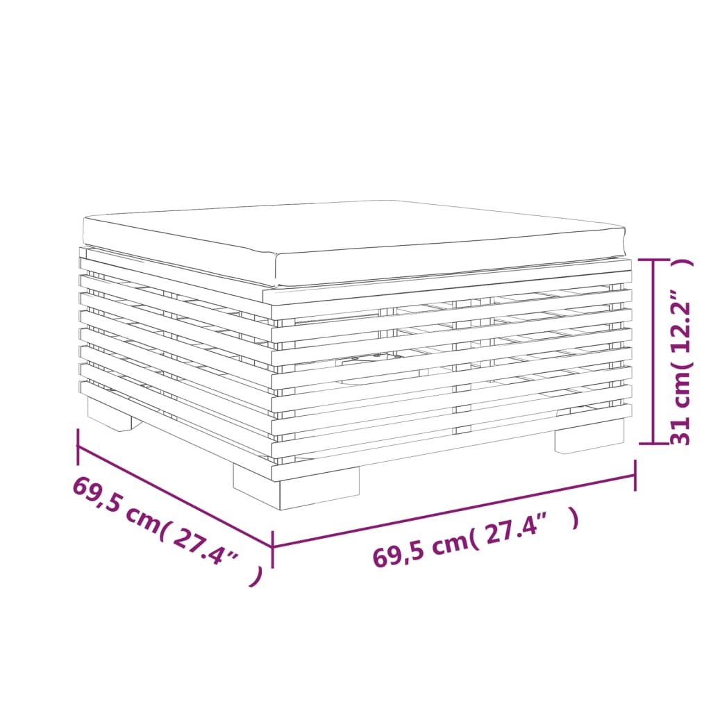 Set Divani da Giardino 3 pz con Cuscini Legno Massello di Teak | homemem39