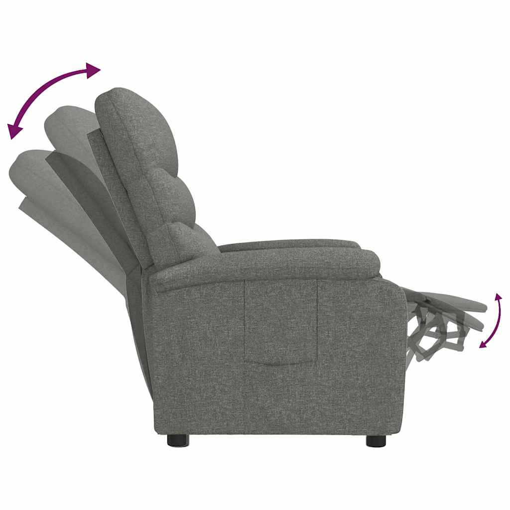 Poltrona Reclinabile in Tessuto Grigio Scuro - homemem39