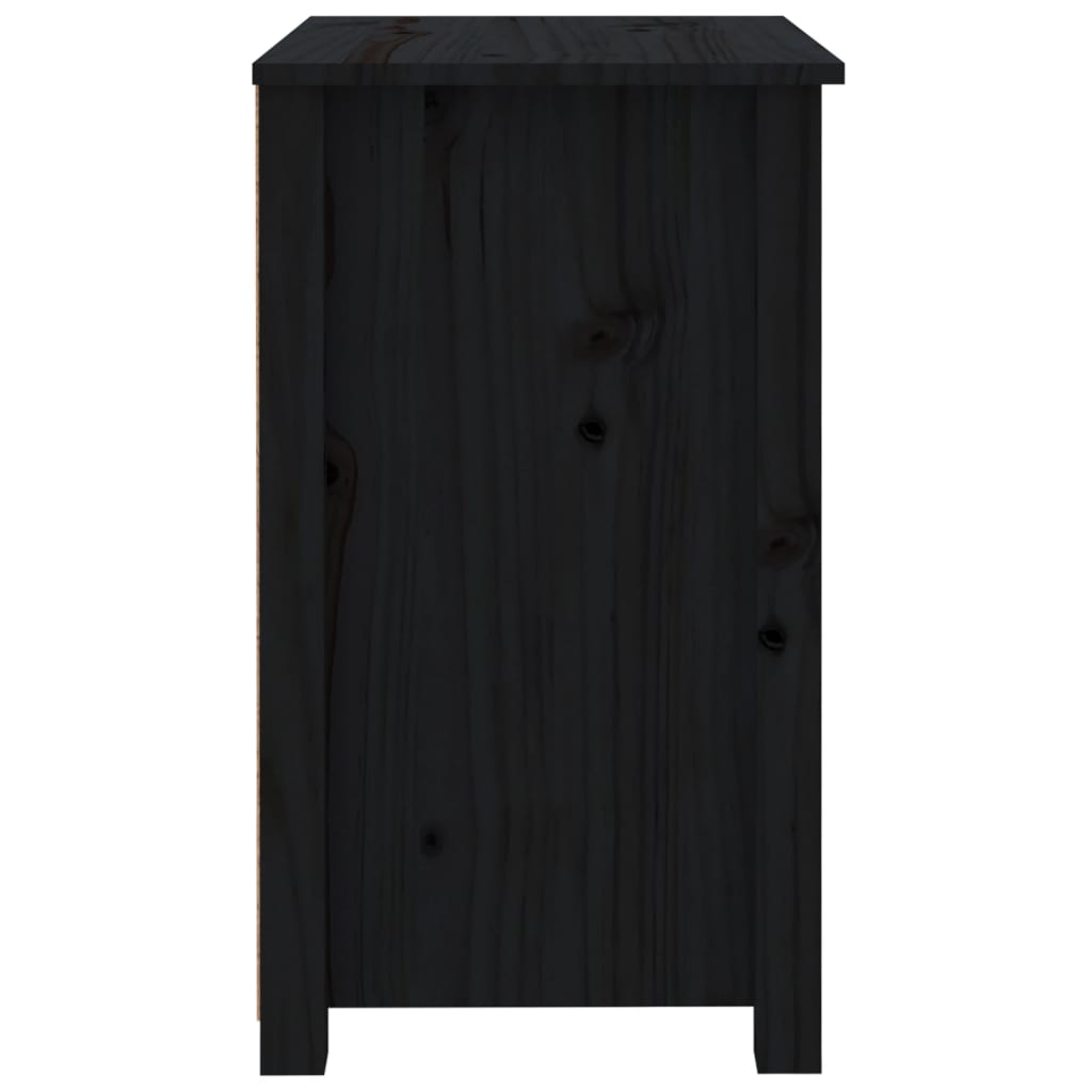 Comodini 2 pz Neri 50x35x61,5 cm in Legno Massello di Pino - homemem39