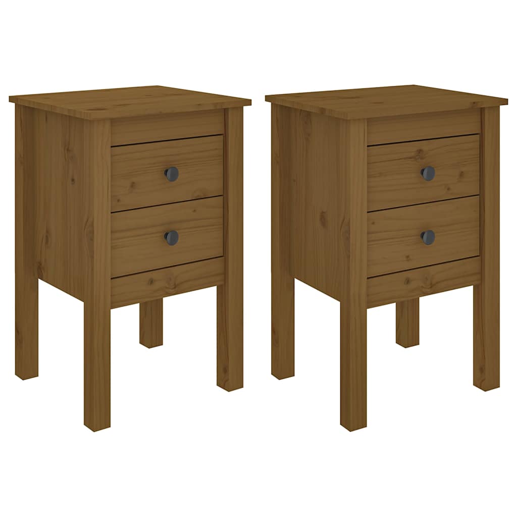 Comodini 2 pz ambra 40x35x61,5 cm in Legno Massello di Pino - homemem39