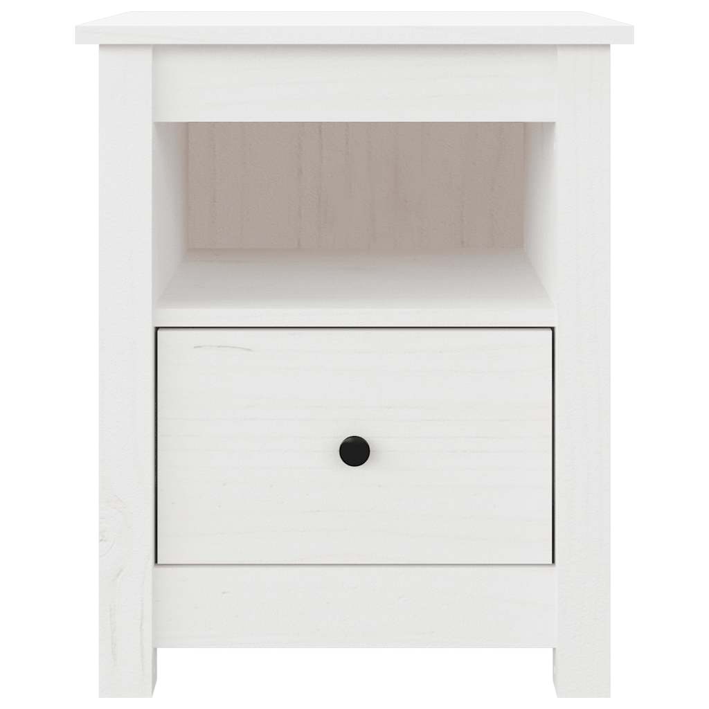 Comodini 2 pz Bianchi 40x35x49 cm in Legno Massello di Pino - homemem39